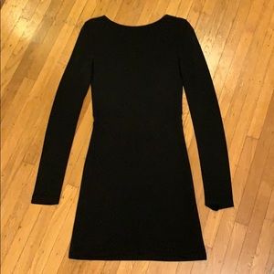 alexander wang fitted black dress with mesh cutout